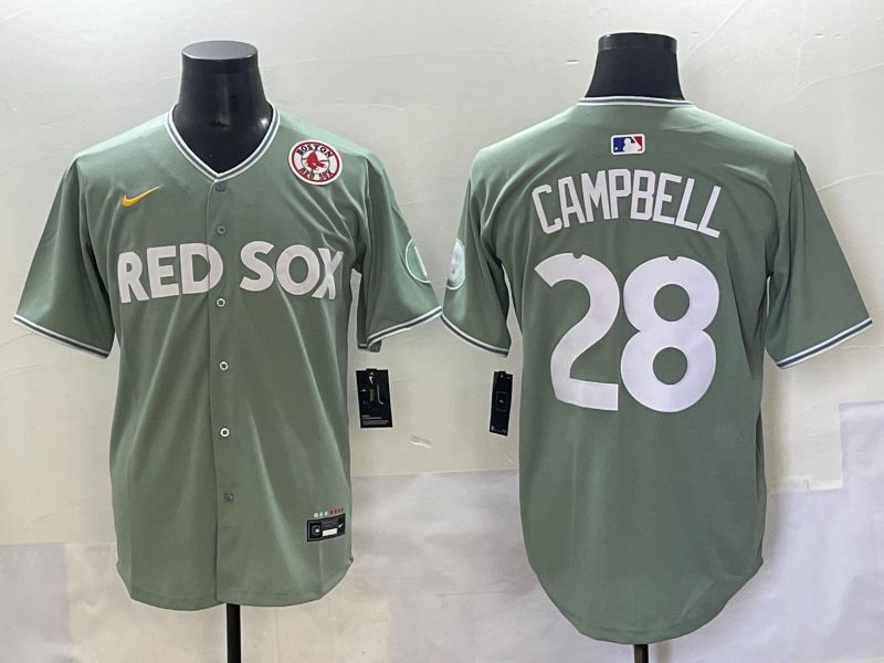Men 2025 Boston Red Sox #28 Campbell Light Green Joint Name Nike MLB Jersey style 9->youth mlb jersey->Youth Jersey